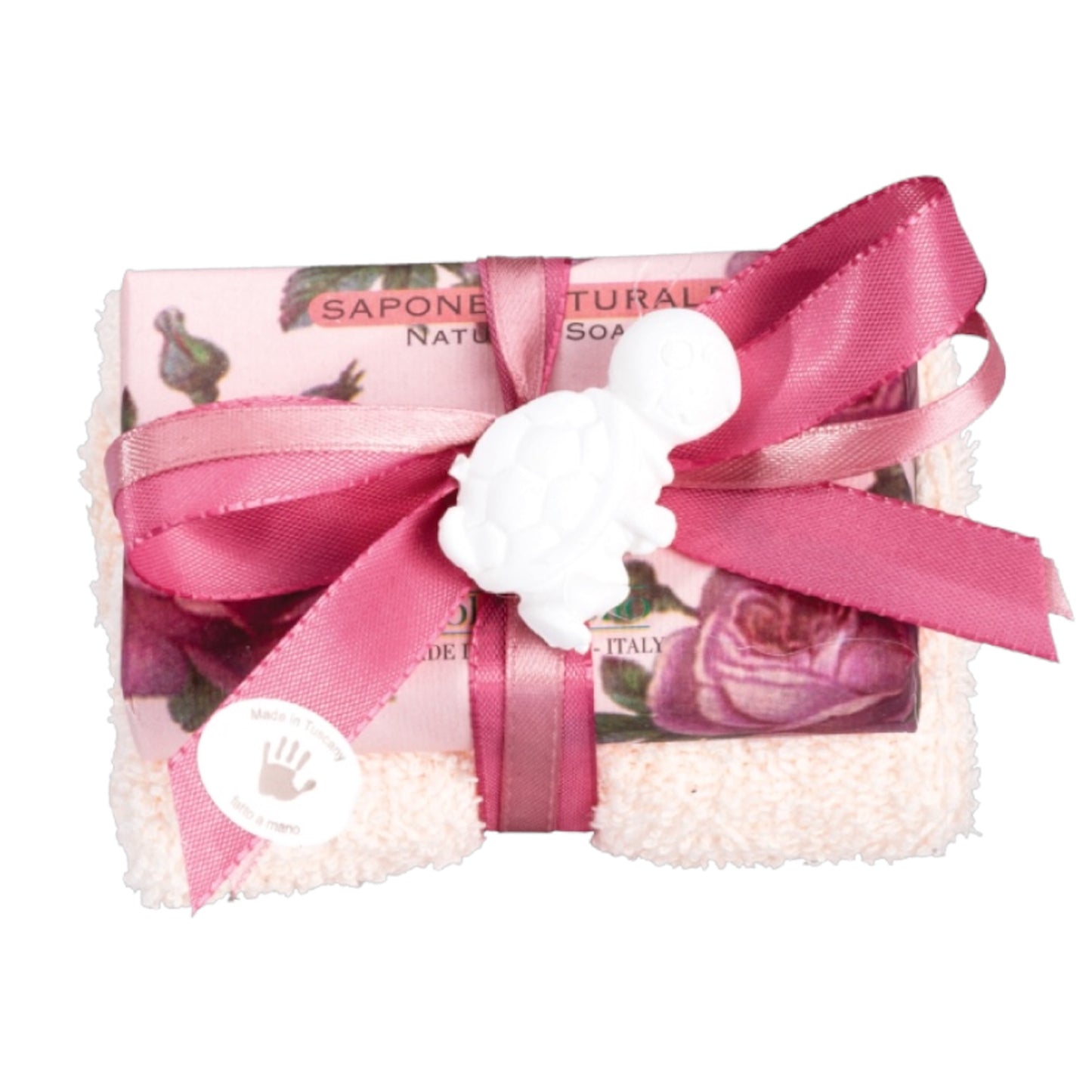 Bolgherello Rose Soap and Hand Towel Set