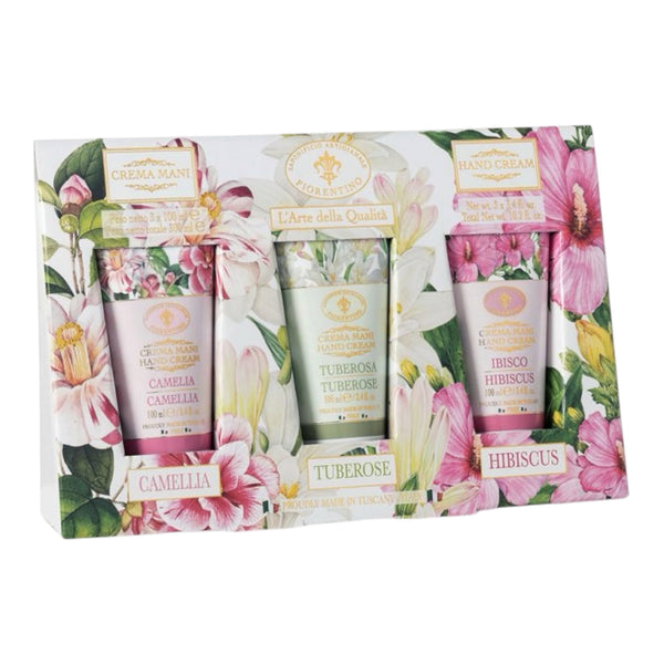 Saponificio Artigianale Fiorentino Camellia, Tuberose, Hibiscus Hand Cream Gift Set