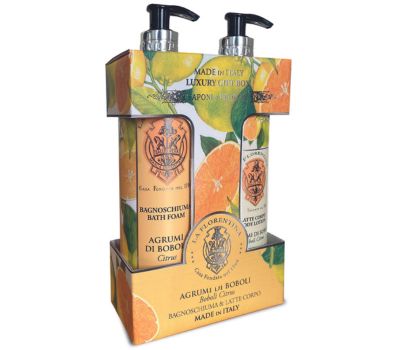 La Florentina Boboli Citrus Bath Foam & Body Lotion Set