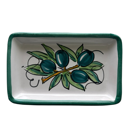 Ceramic Soap Dish - Olive Motif