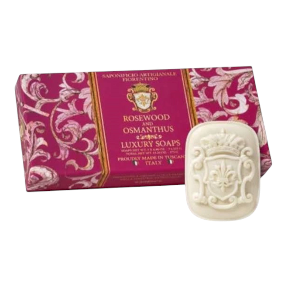 Saponificio Artigianale Fiorentino Rosewood & Osmanthus  3-Piece Soap Set