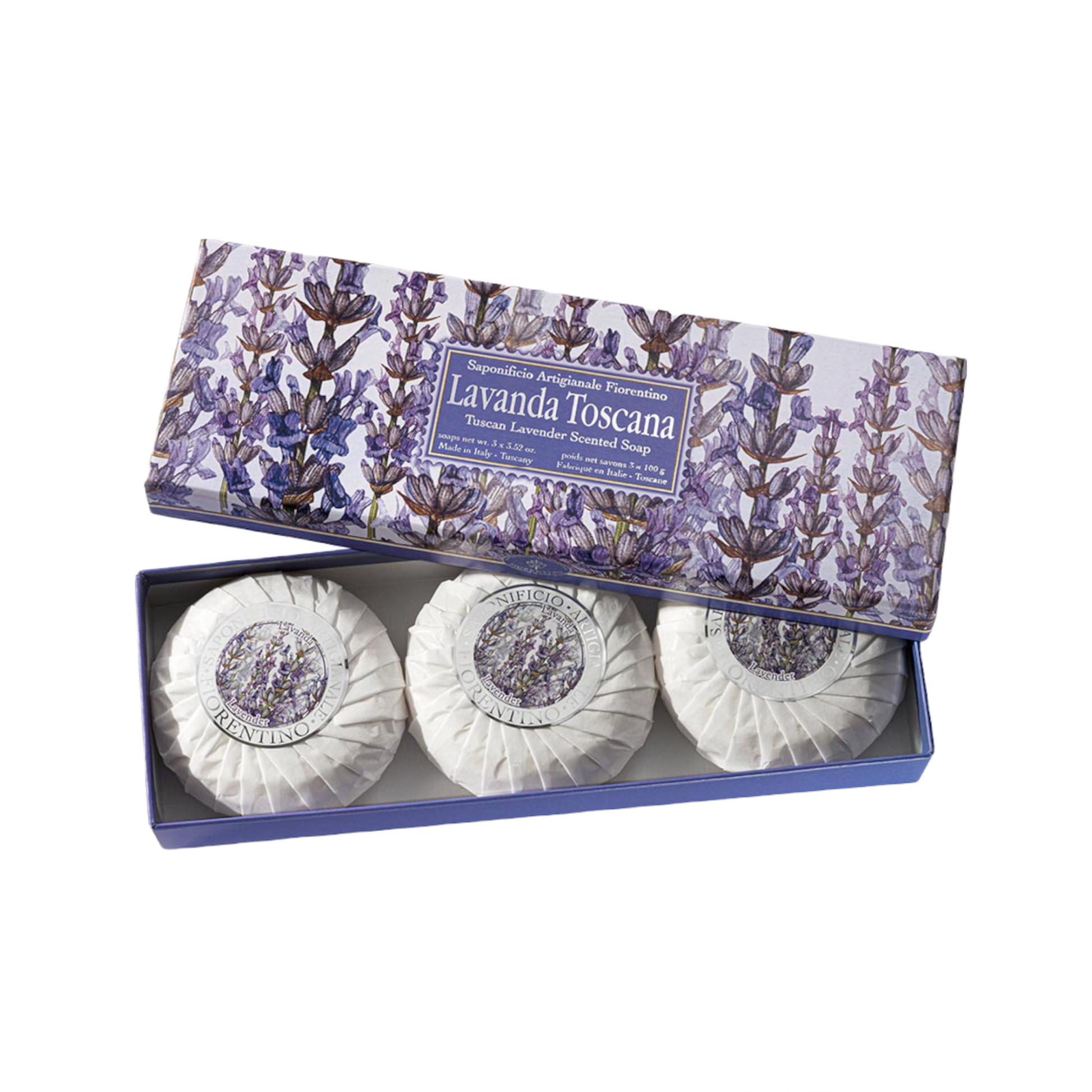Saponificio Artigianale Fiorentino Lavender 3-Piece Soap Set