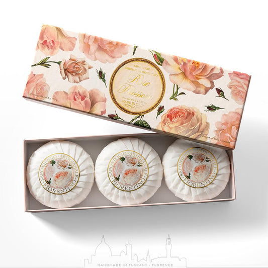 Saponificio Artigianale Fiorentino Rose  3-Piece Soap Set