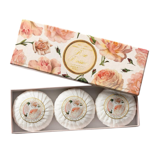 Saponificio Artigianale Fiorentino Rose  3-Piece Soap Set